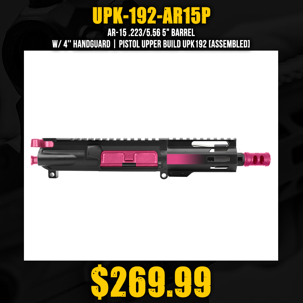 AR-15 .223/5.56 5" BARREL W/ 4'' HANDGUARD | PISTOL UPPER BUILD UPK192 [ASSEMBLED]