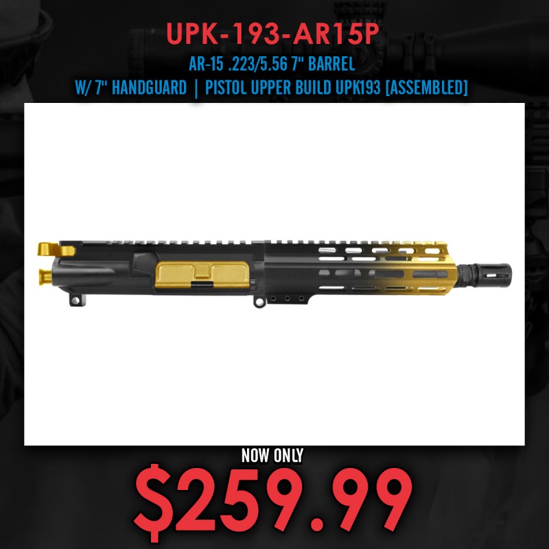 AR-15 .223/5.56 7" BARREL W/ 7'' HANDGUARD| PISTOL UPPER BUILD UPK193 [ASSEMBLED]