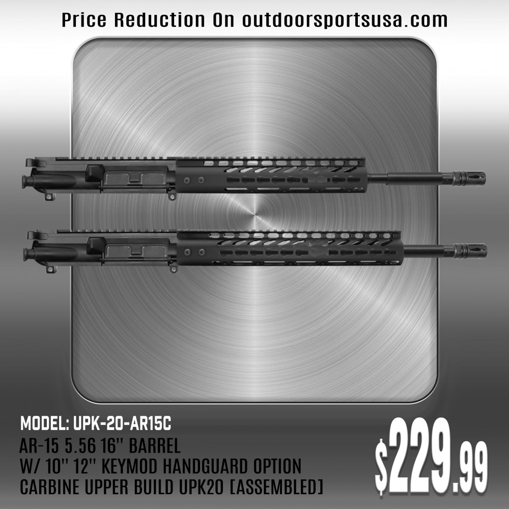 AR-15 5.56 16'' Barrel W/ 10'' 12'' Keymod Handguard option | Carbine Upper Build UPK20 [ASSEMBLED]