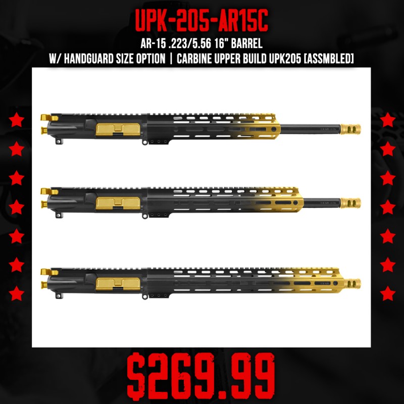 AR-15 .223/5.56 16" BARREL W/ HANDGUARD SIZE OPTION | CARBINE UPPER BUILD UPK205 [ASSMBLED]