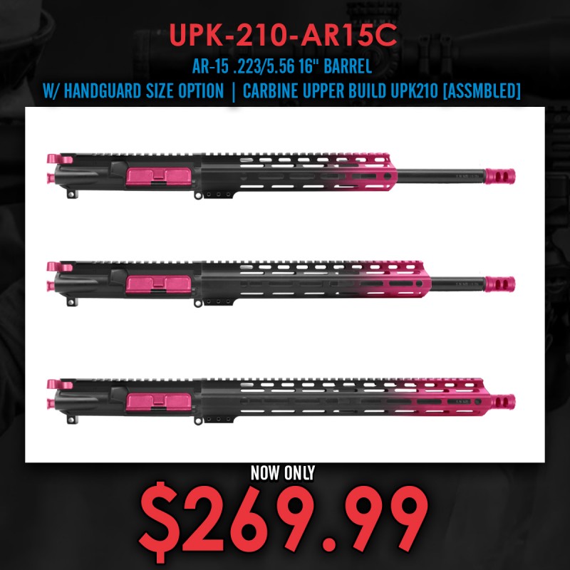 AR-15 .223/5.56 16" BARREL W/ HANDGUARD SIZE OPTION | CARBINE UPPER BUILD UPK210 [ASSMBLED]