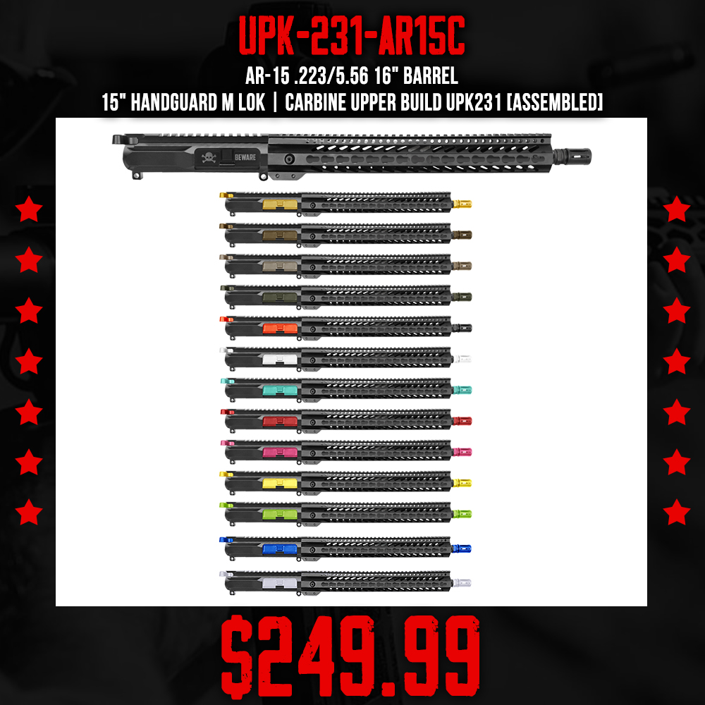AR-15 .223/5.56 16" Barrel 15" Handguard M Lok| CARBINE UPPER BUILD UPK231 [ASSEMBLED]