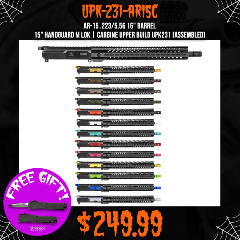 AR-15 .223/5.56 16" Barrel 15" Handguard M Lok| CARBINE UPPER BUILD UPK231 [ASSEMBLED]