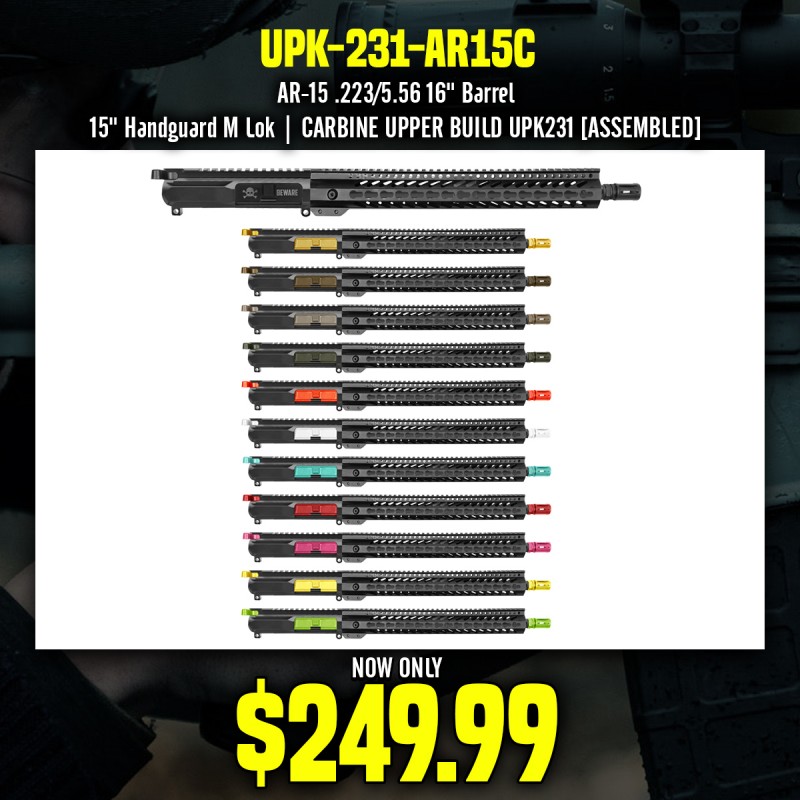 AR-15 .223/5.56 16" Barrel 15" Handguard M Lok| CARBINE UPPER BUILD UPK231 [ASSEMBLED]