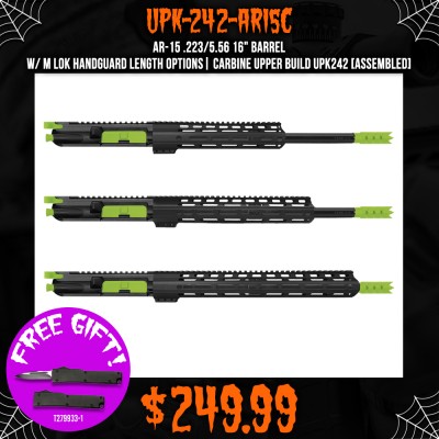 AR-15 .223/5.56 16" Barrel W/ M Lok Handguard Length Options| Carbine Upper Build UPK242 [ASSEMBLED]