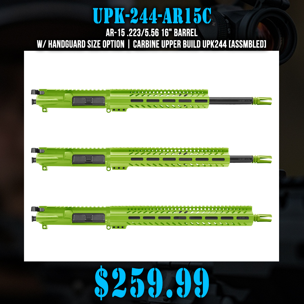 AR-15 .223/5.56 16" BARREL W/ HANDGUARD SIZE OPTION | CARBINE UPPER BUILD UPK244 [ASSMBLED]