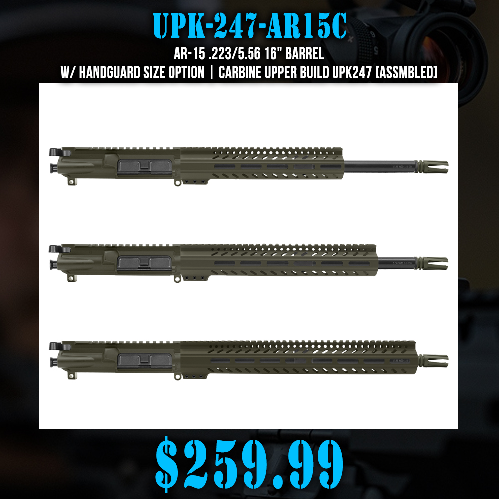 AR-15 .223/5.56 16" BARREL W/ HANDGUARD SIZE OPTION | CARBINE UPPER BUILD UPK247 [ASSMBLED]