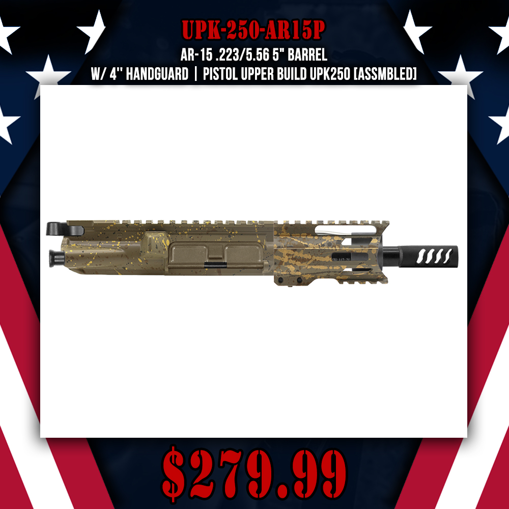 AR-15 .223/5.56 5" Barrel W/ 4'' Handguard | PISTOL UPPER BUILD UPK250 [ASSMBLED]