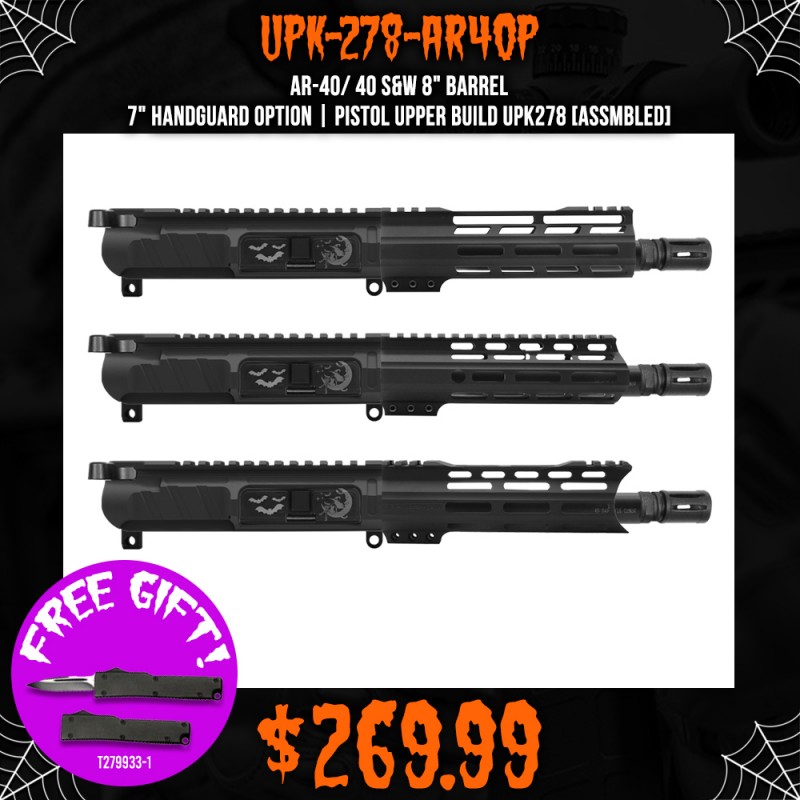 AR-40/ 40 S&W 8" Barrel 7" Handguard Option | PISTOL UPPER BUILD UPK278 [ASSMBLED]