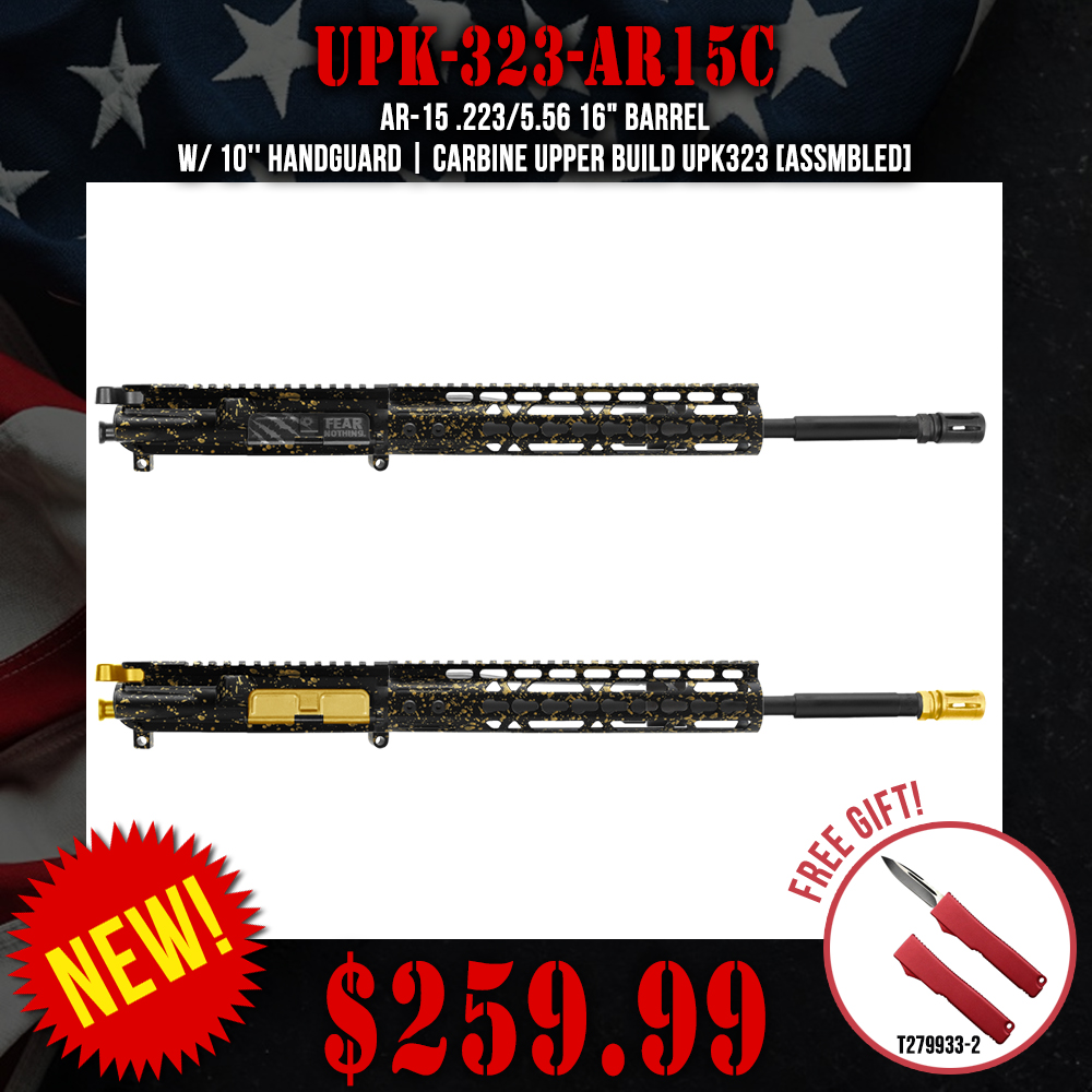 AR-15 .223/5.56 16" Barrel W/ 10'' Handguard |CARBINE UPPER BUILD UPK323 [ASSMBLED]