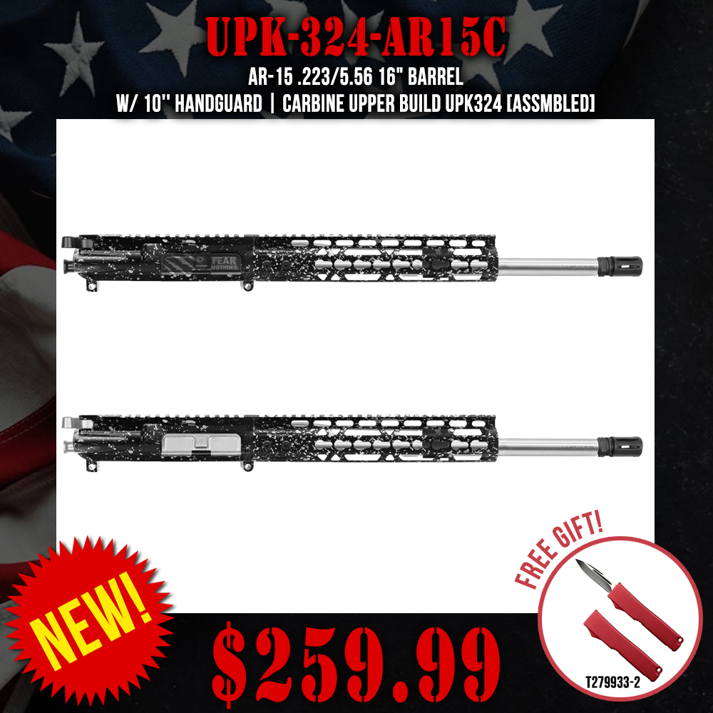 AR-15 .223/5.56 16" Barrel W/ 10'' Handguard |CARBINE UPPER BUILD UPK324 [ASSMBLED]
