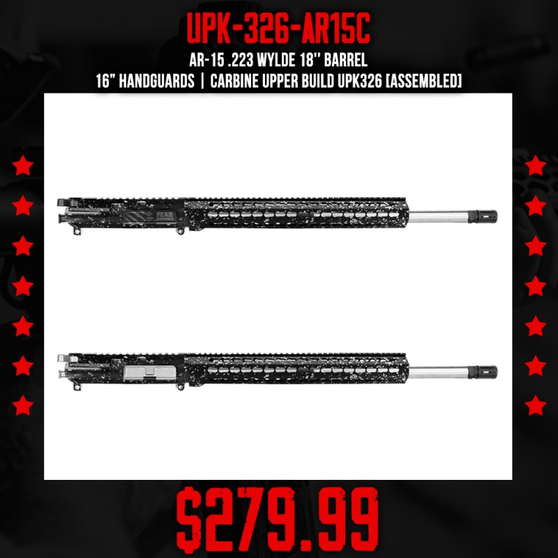 AR-15 .223 Wylde 18'' Barrel 16” Handguards | CARBINE UPPER BUILD UPK326 [ASSEMBLED]