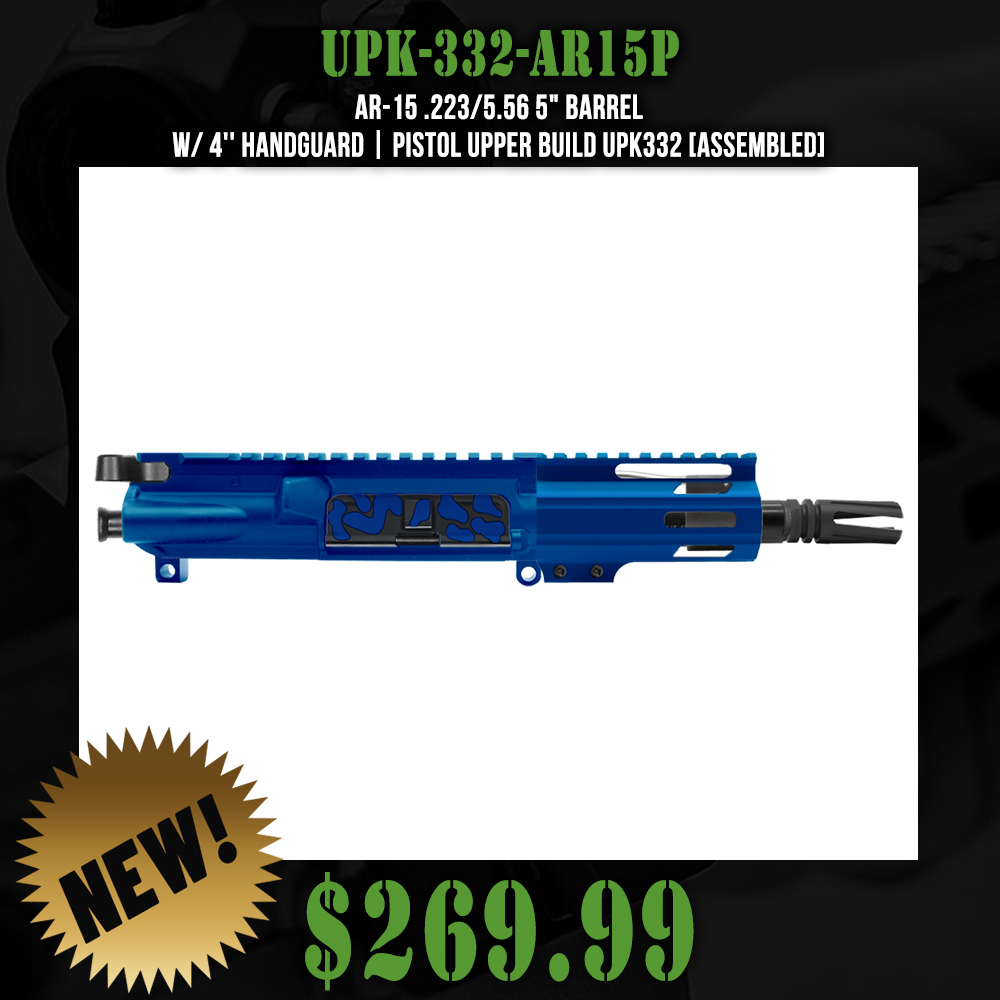 AR-15 .223/5.56 5" BARREL W/ 4'' HANDGUARD | PISTOL UPPER BUILD UPK332 [ASSEMBLED]