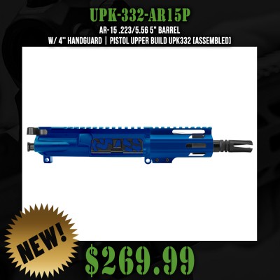AR-15 .223/5.56 5" BARREL W/ 4'' HANDGUARD | PISTOL UPPER BUILD UPK332 [ASSEMBLED]