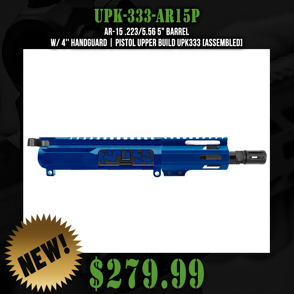 AR-15 .223/5.56 5" BARREL W/ 4'' HANDGUARD | PISTOL UPPER BUILD UPK333 [ASSEMBLED]