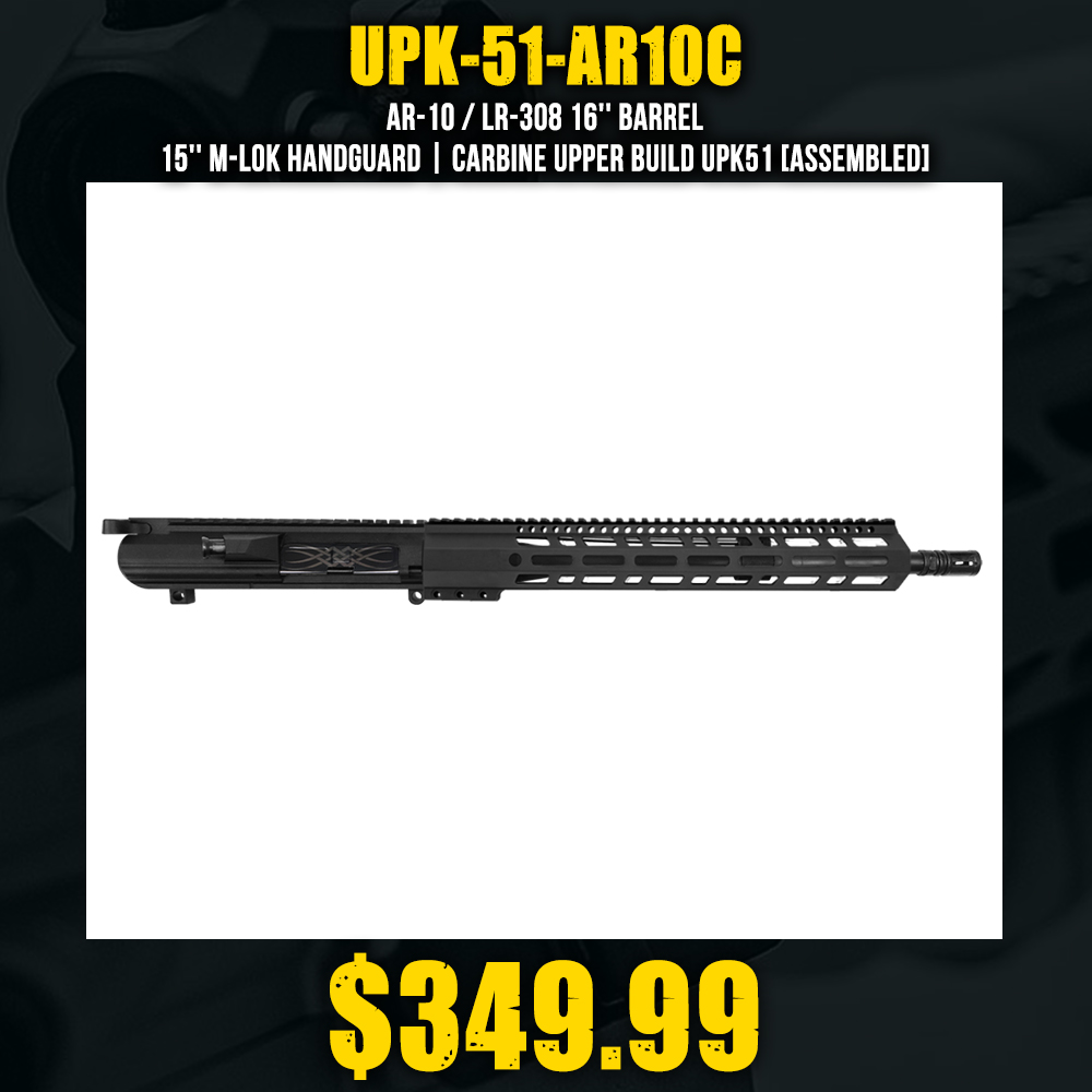 AR-10 / LR-308 16'' Barrel 15'' M-LOK Handguard | Carbine Upper Build UPK51 [ASSEMBLED]
