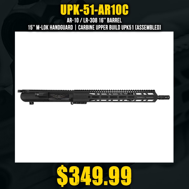 AR-10 / LR-308 16'' Barrel 15'' M-LOK Handguard | Carbine Upper Build UPK51 [ASSEMBLED]