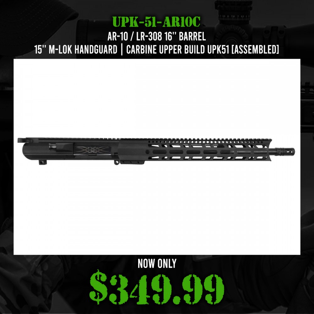 AR-10 / LR-308 16'' Barrel 15'' M-LOK Handguard | Carbine Upper Build UPK51 [ASSEMBLED]