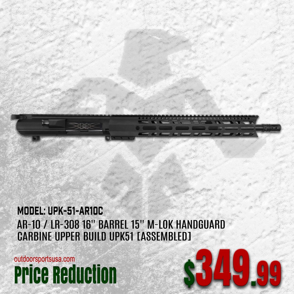 AR-10 / LR-308 16'' Barrel 15'' M-LOK Handguard | Carbine Upper Build UPK51 [ASSEMBLED]