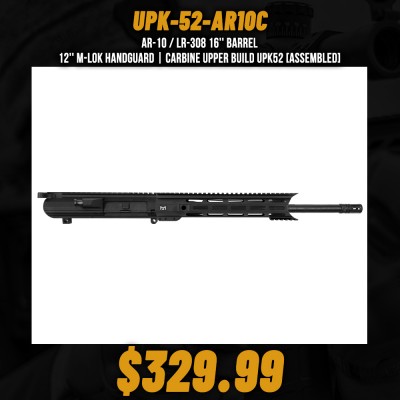 AR-10 / LR-308 16'' Barrel 12'' M-LOK Handguard | Carbine Upper Build UPK52 [ASSEMBLED]