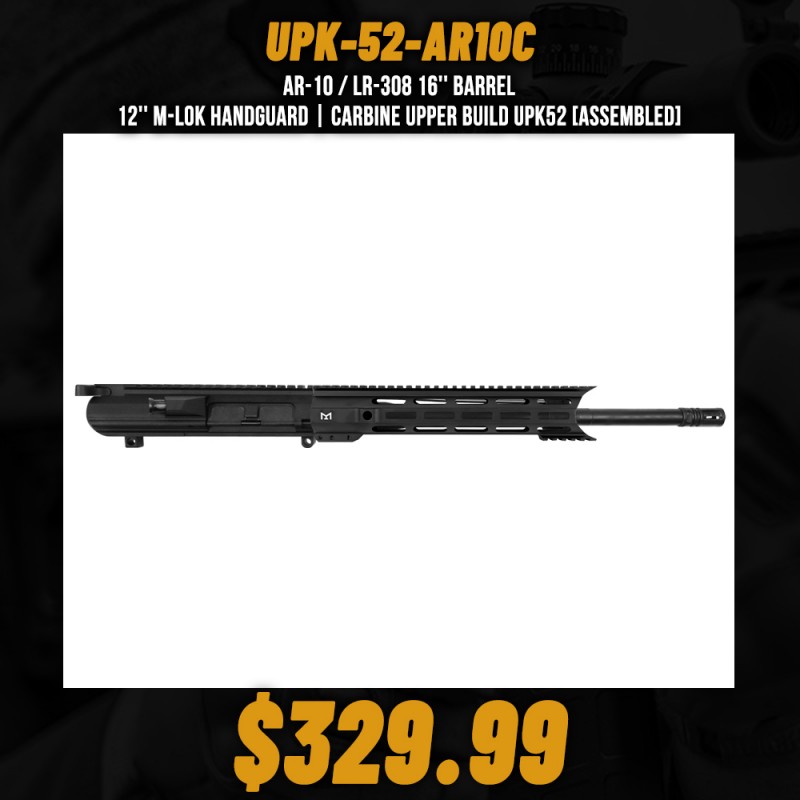 AR-10 / LR-308 16'' Barrel 12'' M-LOK Handguard | Carbine Upper Build UPK52 [ASSEMBLED]