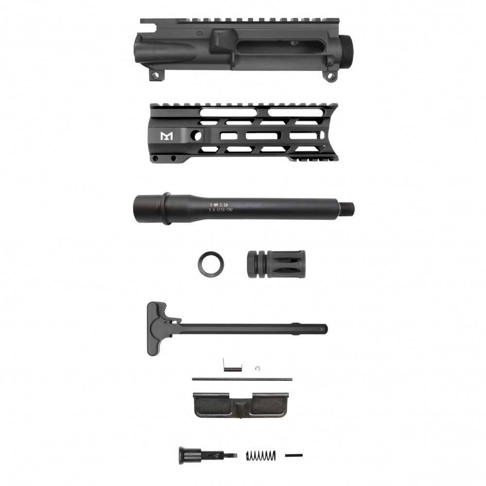 AR 9mm 7.5'' Barrel W/ 7'' M-LOK Handguard | Pistol Upper Build UPK56 [ASSEMBLED]