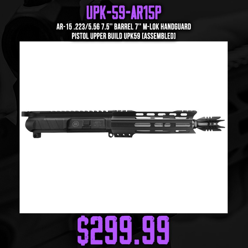 AR-15 .223/5.56 7.5'' Barrel 7'' M-LOK Handguard | Pistol Upper Build UPK59 [ASSEMBLED]