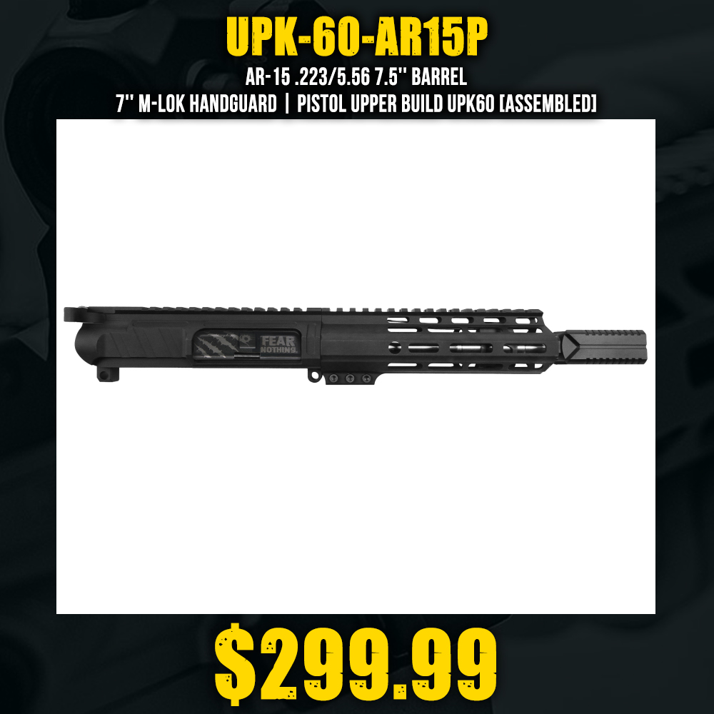 AR-15 .223/5.56 7.5'' Barrel 7'' M-LOK Handguard | Pistol Upper Build UPK60 [ASSEMBLED]