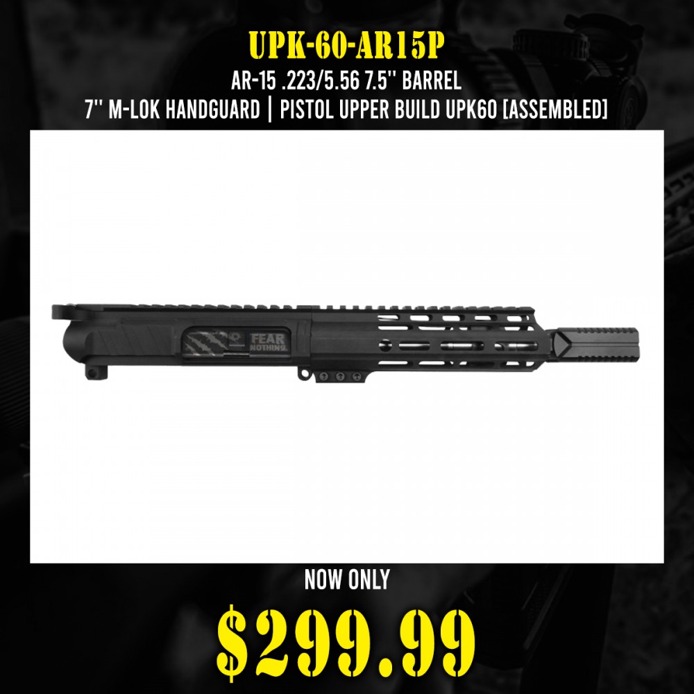 AR-15 .223/5.56 7.5'' Barrel 7'' M-LOK Handguard | Pistol Upper Build UPK60 [ASSEMBLED]