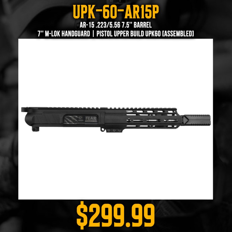 AR-15 .223/5.56 7.5'' Barrel 7'' M-LOK Handguard | Pistol Upper Build UPK60 [ASSEMBLED]