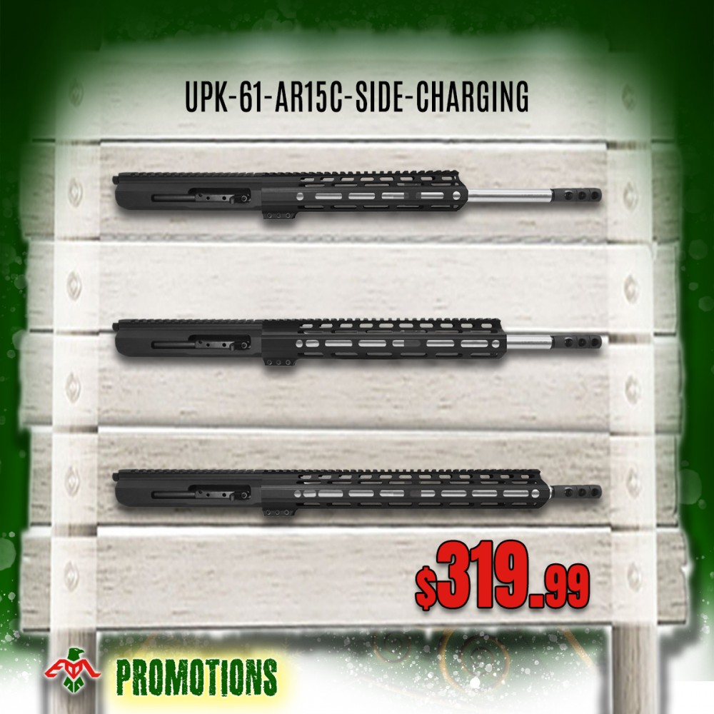 AR-15 16'' Stainless Barrel W/ 10'' 12'' 15'' M-LOK Handguard option | Side Charging Upper Build UPK61 [ASSEMBLED]