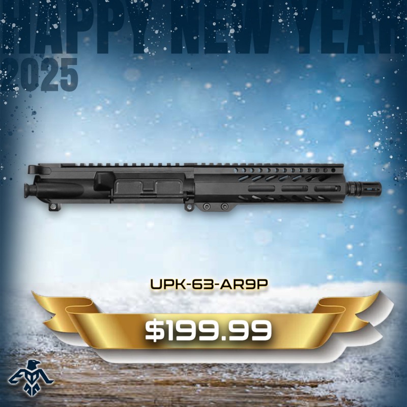 AR-9mm 7.5'' BARREL 7'' M-LOK HANDGUARD | PISTOL UPPER BUILD UPK63 [ASSEMBLED]