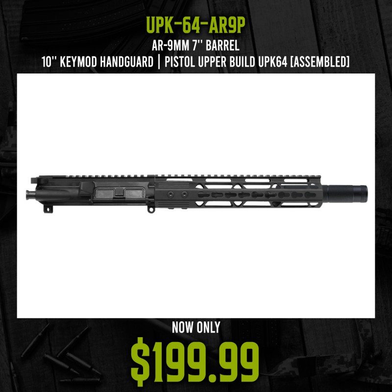 AR-9mm 7'' Barrel 10'' Keymod Handguard | Pistol Upper Build UPK64 [ASSEMBLED]