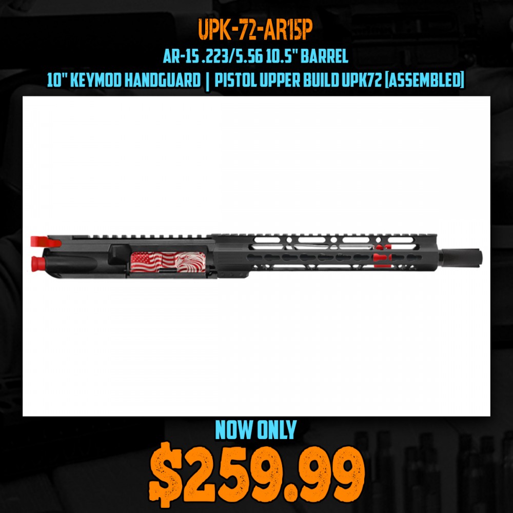 AR-15 .223/5.56 10.5" Barrel 10" Keymod Handguard | Pistol Upper Build UPK72 [ASSEMBLED]