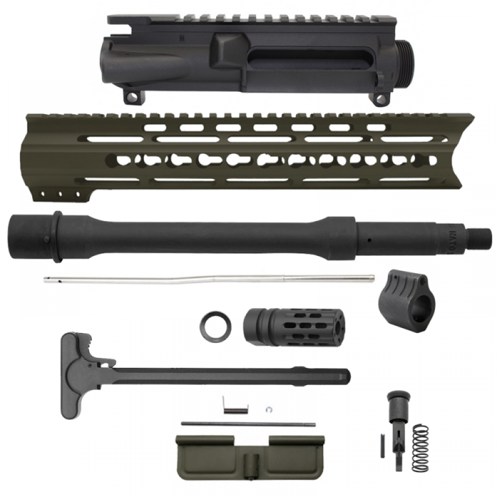 AR-15 5.56 10.5'' Barrel W/ 10'' Key Mod Handguard| Pistol Upper Build UPK74 [ASSEMBLED]