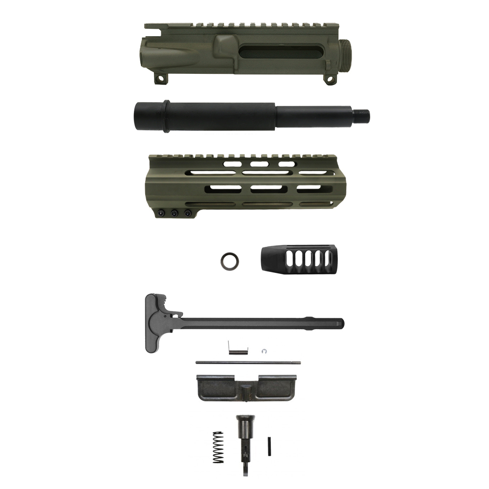 AR-9mm 7.5'' Barrel W/ 7" Keymod handguard Cerakote OD Green| Pistol Upper Build UPK75 [ASSEMBLED]