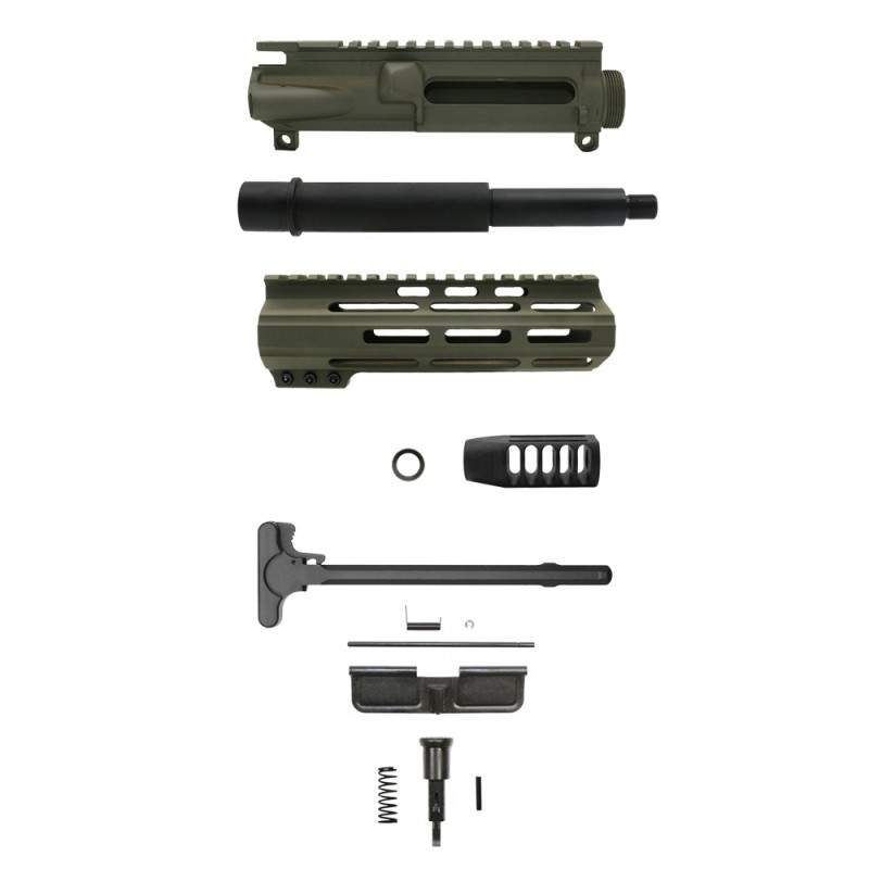 AR-9mm 7.5'' Barrel W/ 7" Keymod handguard Cerakote OD Green| Pistol Upper Build UPK75 [ASSEMBLED]