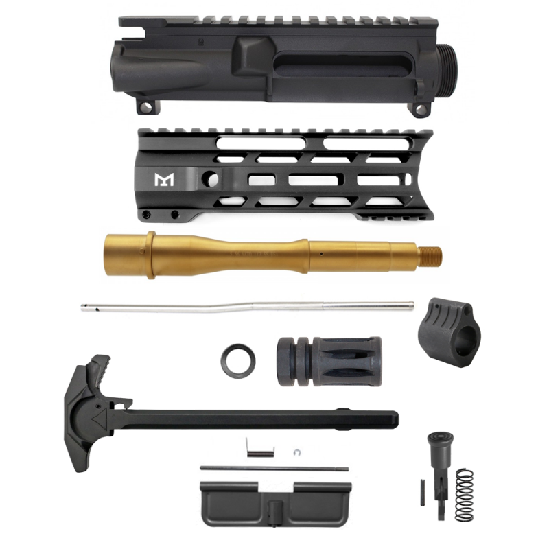  AR-15 7" TiN Barrel W/ 7'' Combat Modular M-Lok Handguard “C” Cut| Pistol UPPER BUILD UPK88 [ASSEMBLED]