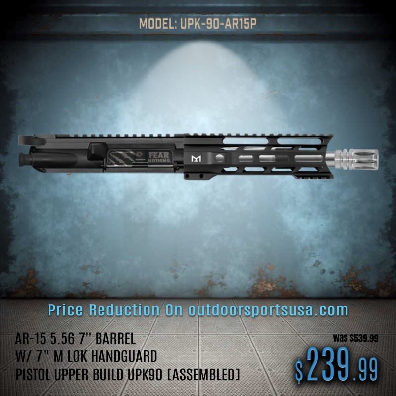 AR-15 5.56 7'' Barrel W/ 7" M LOK Handguard | PISTOL UPPER BUILD UPK90 [ASSEMBLED]