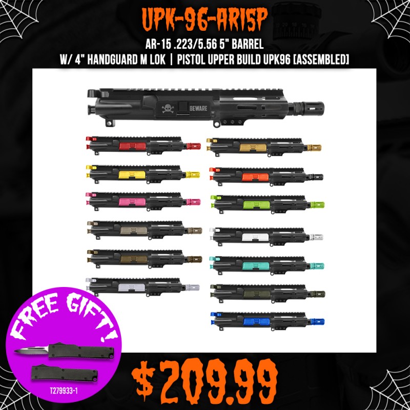 AR-15 .223/5.56 5" Barrel W/ 4" Handguard M Lok| PISTOL UPPER BUILD UPK96 [ASSEMBLED]