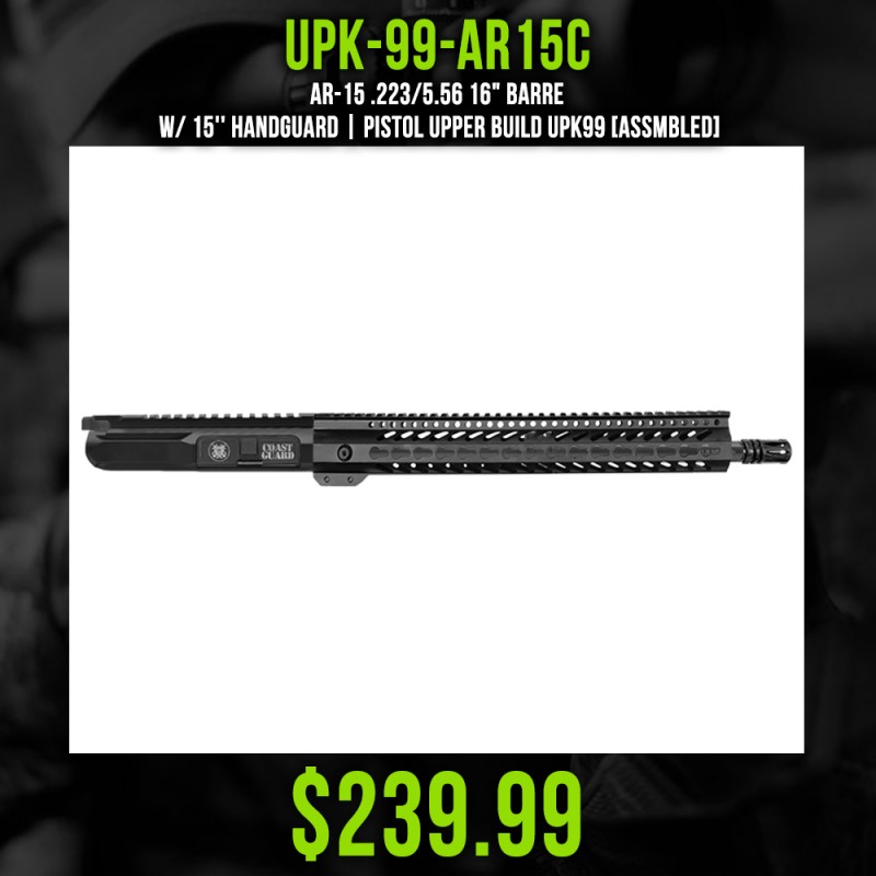 AR-15 .223/5.56 16" Barrel  W/ 15'' Handguard || Pistol Upper Build UPK99 [ASSMBLED]