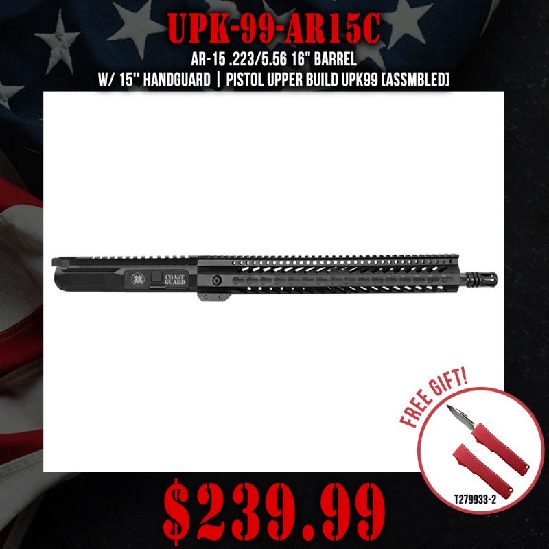 AR-15 .223/5.56 16" Barrel  W/ 15'' Handguard || Pistol Upper Build UPK99 [ASSMBLED]