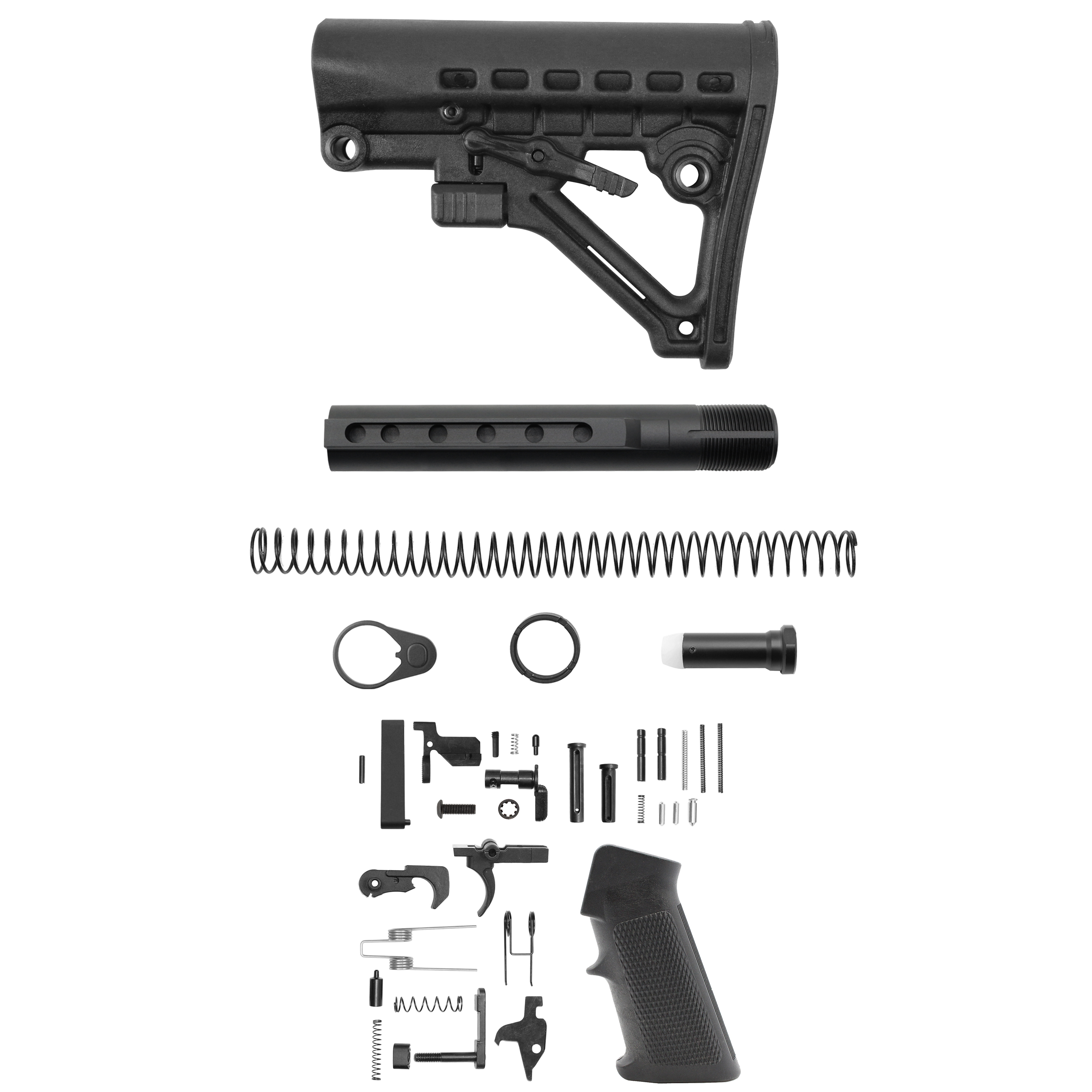 AR-10 / LR-308 Standard Lower Build Kit W/ Skeleton A Frame Buttstock | Com-img-0